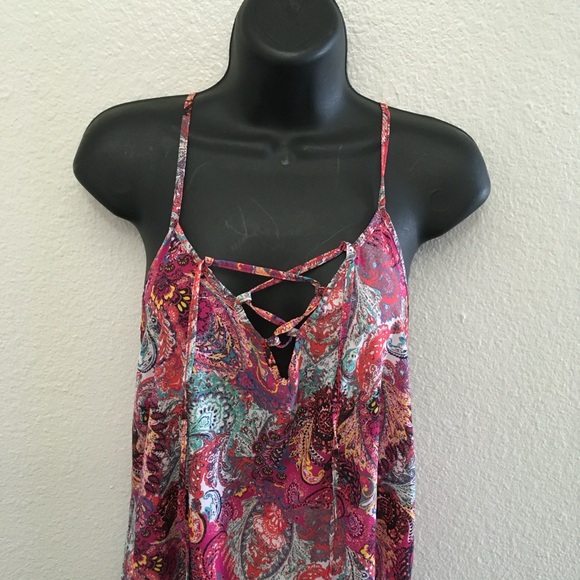 Paisley Print Spaghetti Strap Coverup or Dress XL - Picture 2 of 8